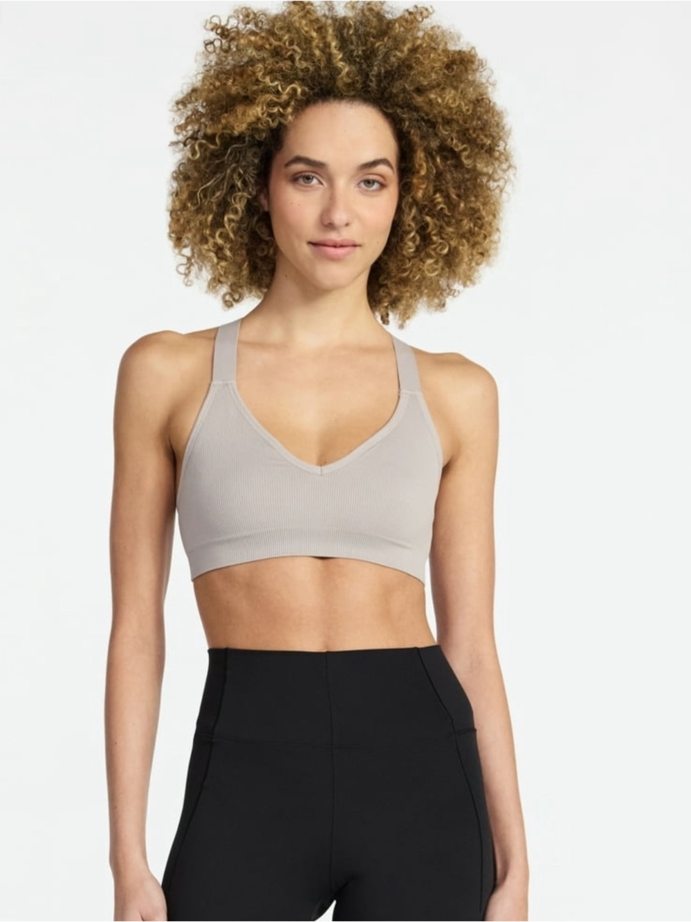 Avia Seamless Ribbed Plunge Sports Bra